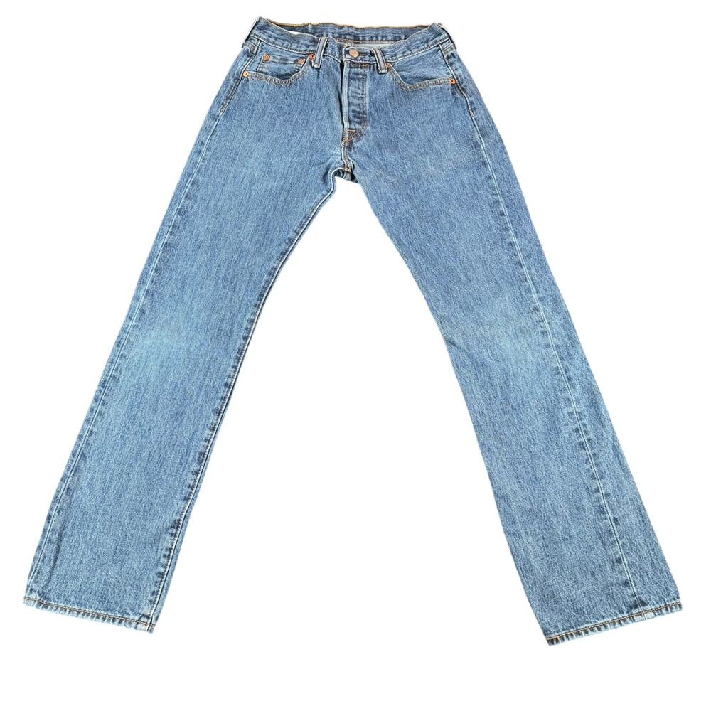 Levis 501 Mens Original Fit Straight Leg Button Fly Blue Jeans W29 L32